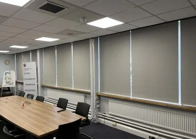 Meeting room blinds fitted with clean modern finish